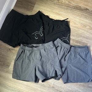 TYR Black and Gray Athletic Shorts Elastic Waistband Performance